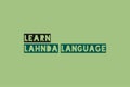 Learn Lahnda Language typography vector design.ÃÂ 